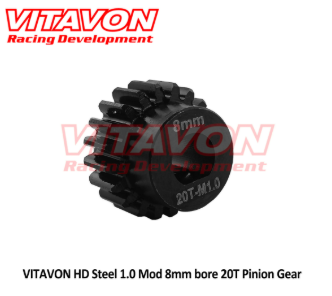 VITAVON HD 45#Pinion Gear Mod 1.0 D Bore 8mm 17T For Axial SCX6