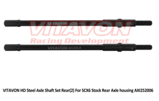 VITAVON HD #45 Steel Axle Shaft Set Rear (2) For SCX6 Stock Rear Axle housing AXI252006 - Vitavon