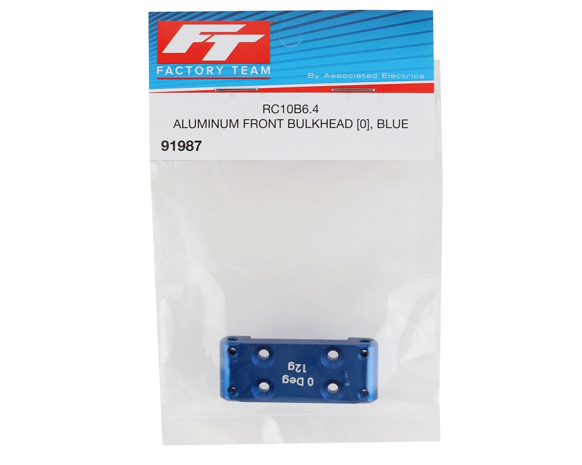 Associated FT RC10B6.4 Aluminum Front Bulkhead (Blue) 0 Deg - Iron City RC Hobbies