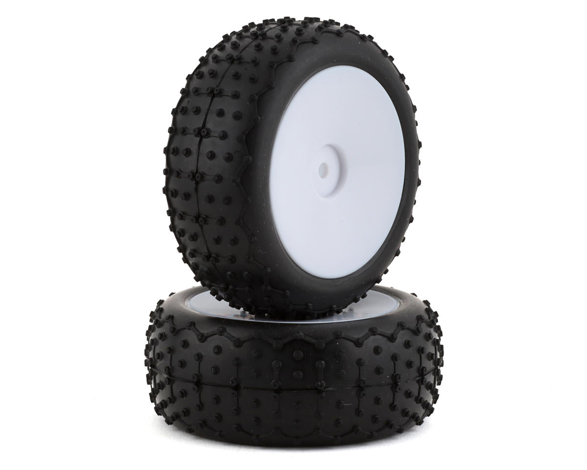 Associated Reflex 14B/14T Mini Pin Wide Wheels Tires, White, Mounted - Iron City RC Hobbies