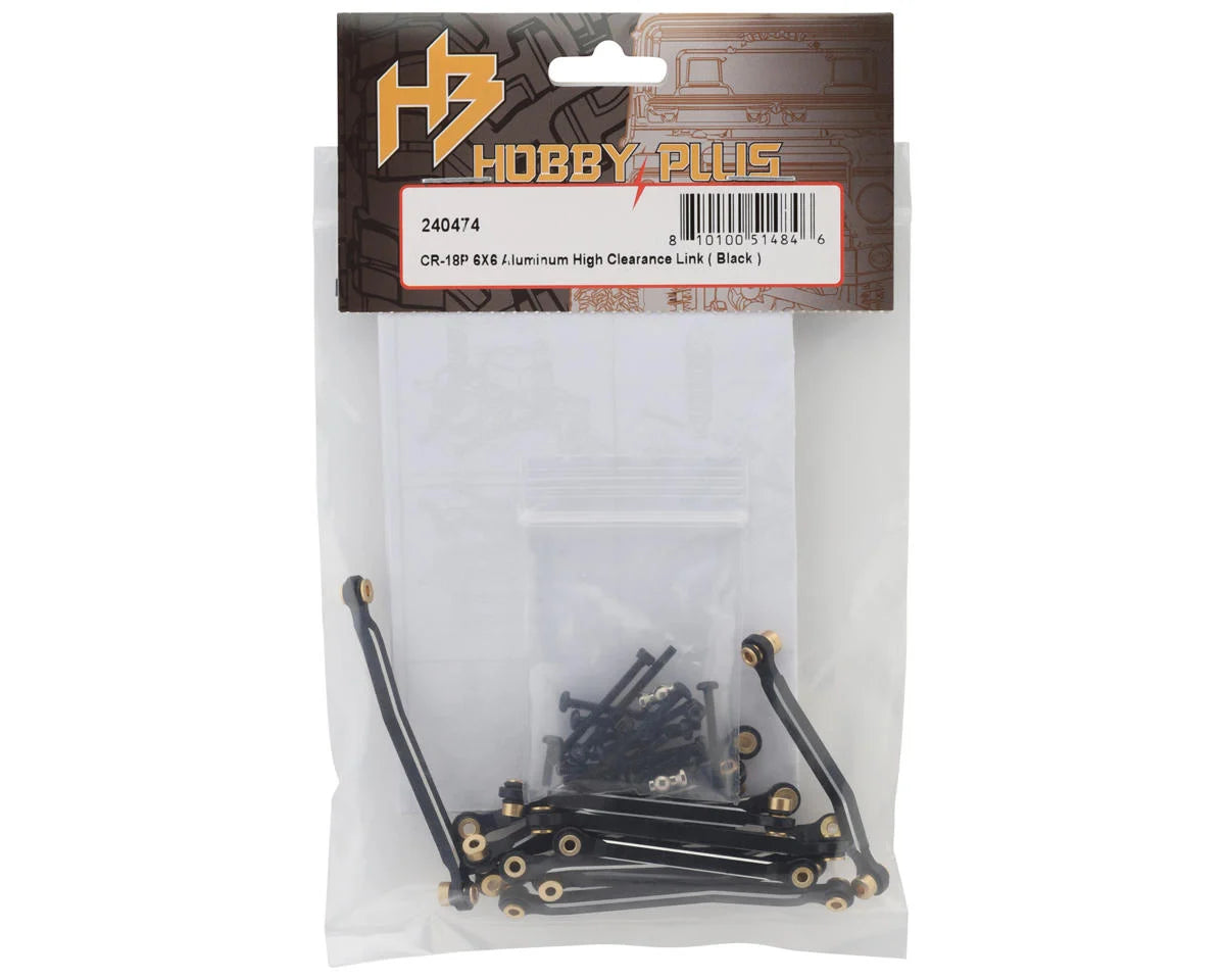 HobbyPlus CR18P Arktos 6x6 Aluminum High Clearance Suspension Links Set (Black)