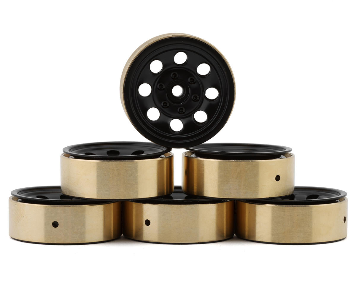 HobbyPlus 1.2" Steelie Beadlock Wheels w/Brass Rings (25g) (6) (Choose Color)