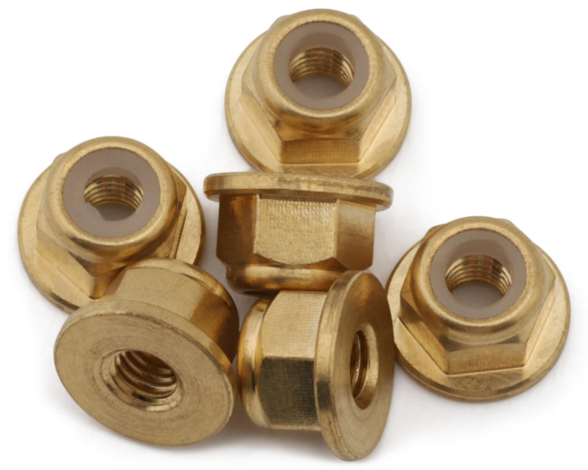 HackFab 3mm Flanged Brass Nylock Lock Nuts (6)