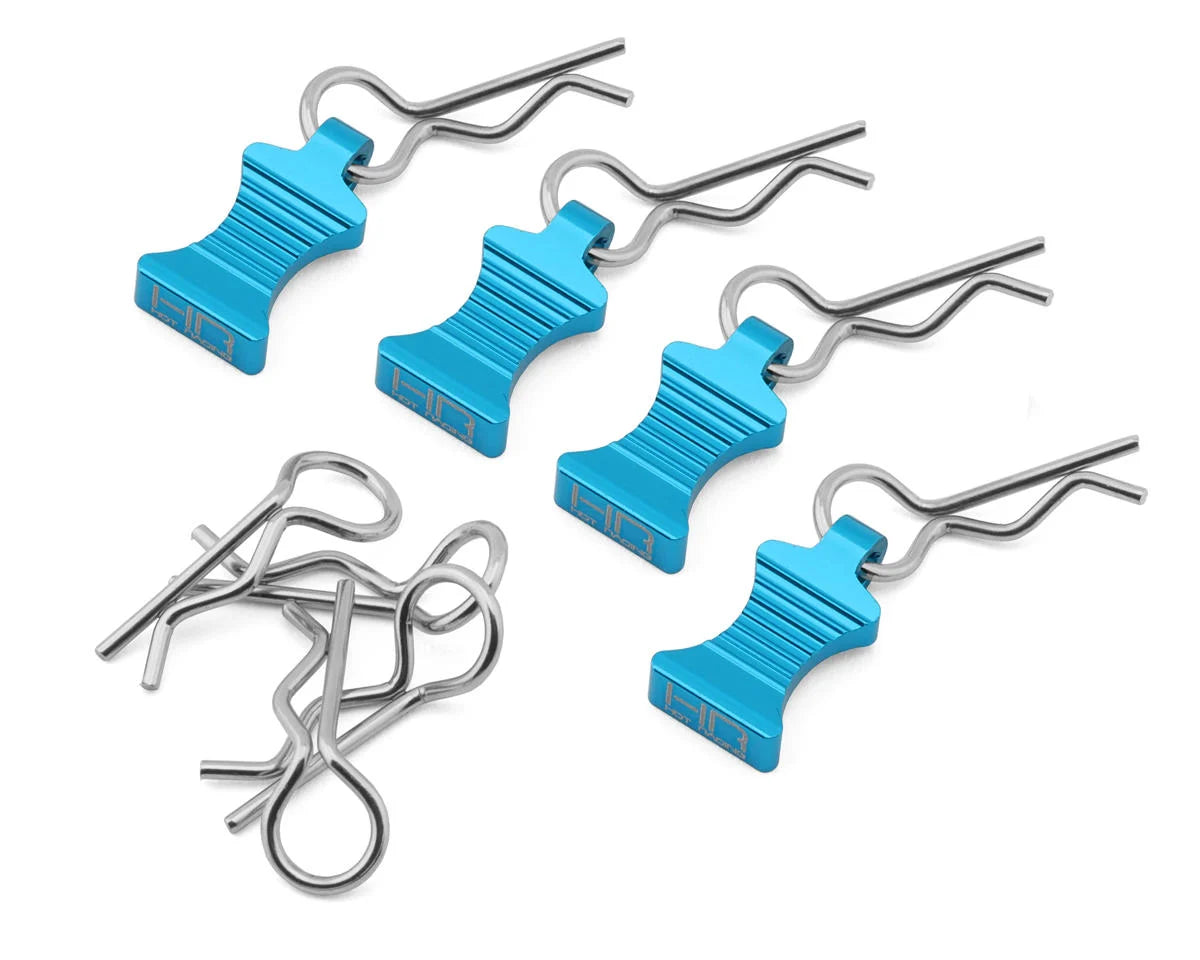 Hot Racing 1/10 Aluminum EZ Pulls w/Body Clips (4)