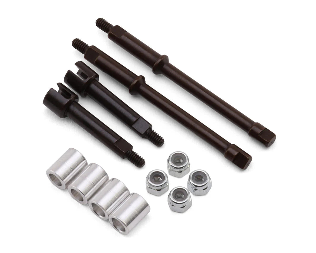 Hot Racing Axial® SCX30® +6mm Wide CNC-Machined Hardened Spring Steel Axles Set