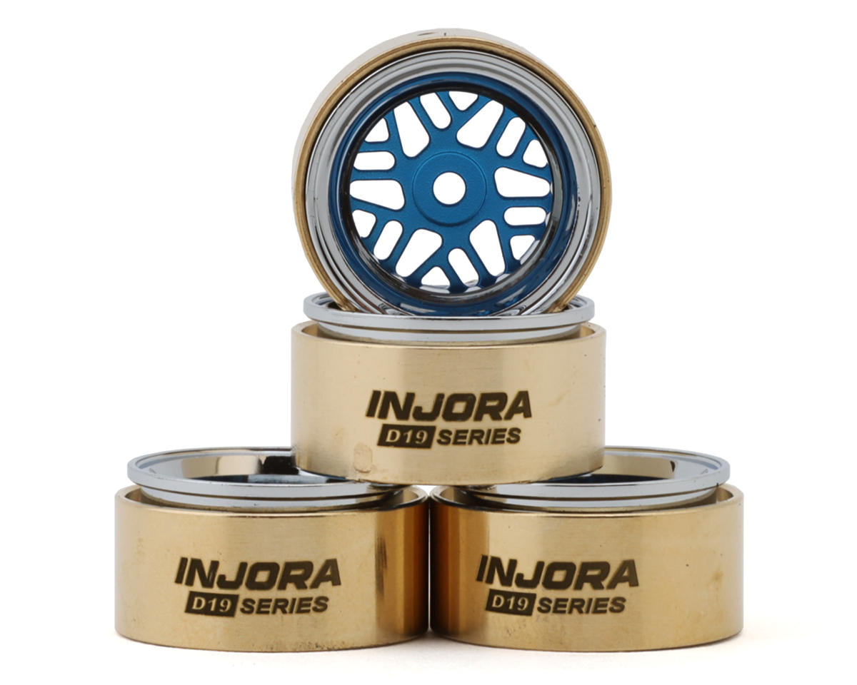 Injora 0.7" D19 ModuWheel Brass & Aluminum Micro Crawler Beadlock Wheels (4) (8.4g ea) (-2mm Offset) (Ascent-32)