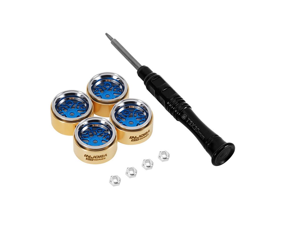 Injora 0.7" D19 ModuWheel Brass & Aluminum Micro Crawler Beadlock Wheels (4) (8.4g ea) (-2mm Offset) (Ascent-32)