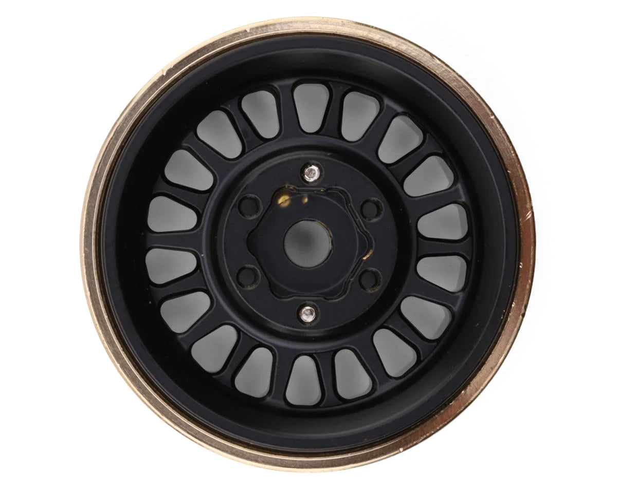 Injora 1.0" Brass Multi-Spoke Micro Crawler Beadlock Wheels (Black) (41g ea) (4)
