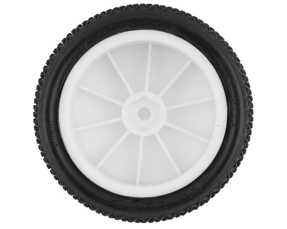 JConcepts Fuzz Bite LP 2.2" Pre-Mounted 4WD Front Buggy Tire (White) (2) (Pink) w/12mm Hex - Iron City RC Hobbies