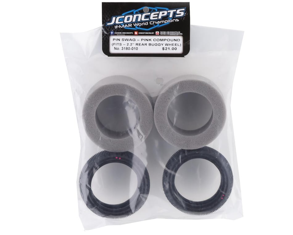 JConcepts Pin Swag 2.2" Rear Buggy Carpet Tires (2) (Pink) (3180-010) - Iron City RC Hobbies