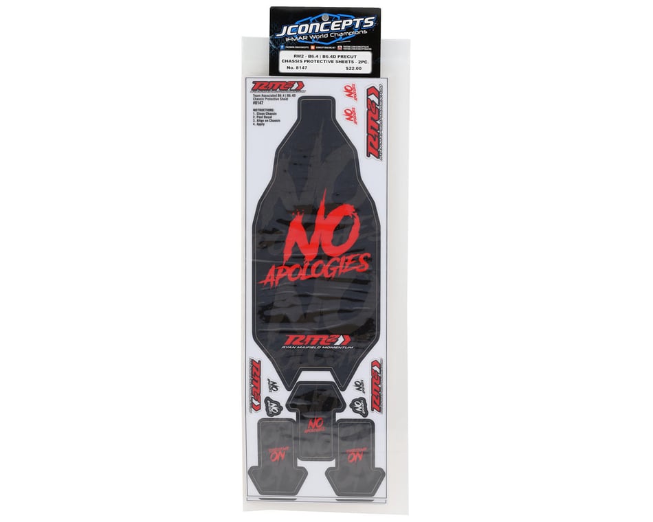 JConcepts AE B6.4/B6.4D "No Apologies" Precut Chassis Protective Sheet (2) (RM2) (8147) - Iron City RC Hobbies