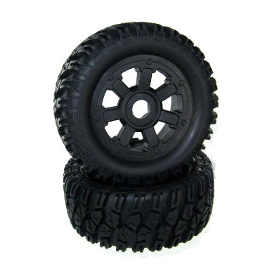 Redcat Pre-Mount 1/5th Tires and Wheels(22mmHex)(Black)(1pr)
