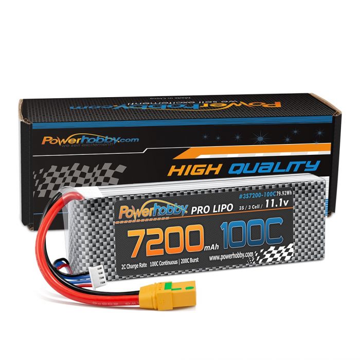 PowerHobby 3S 11.1V 7200mAh 100C LiPo Battery with XT90 Plug