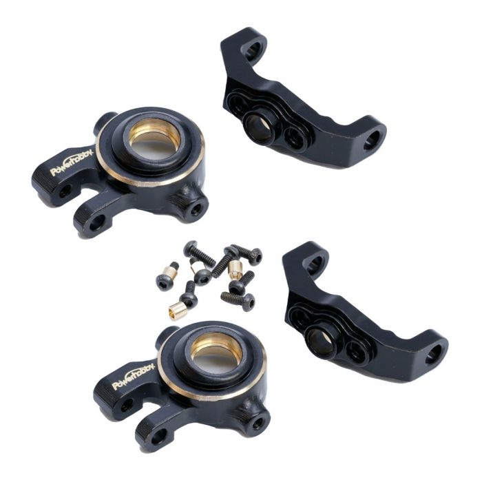 PowerHobby Brass C Hub and Steering Knuckles TRX4M Defender/Bronco