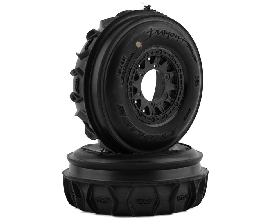 Pro-Line Dumont Paddle/Rib 2.2/3.0 Pre-Mounted Front Tires w/Raid Wheels (CR3) (Black) (2) w/12mm Removable Hex - Iron City RC Hobbies