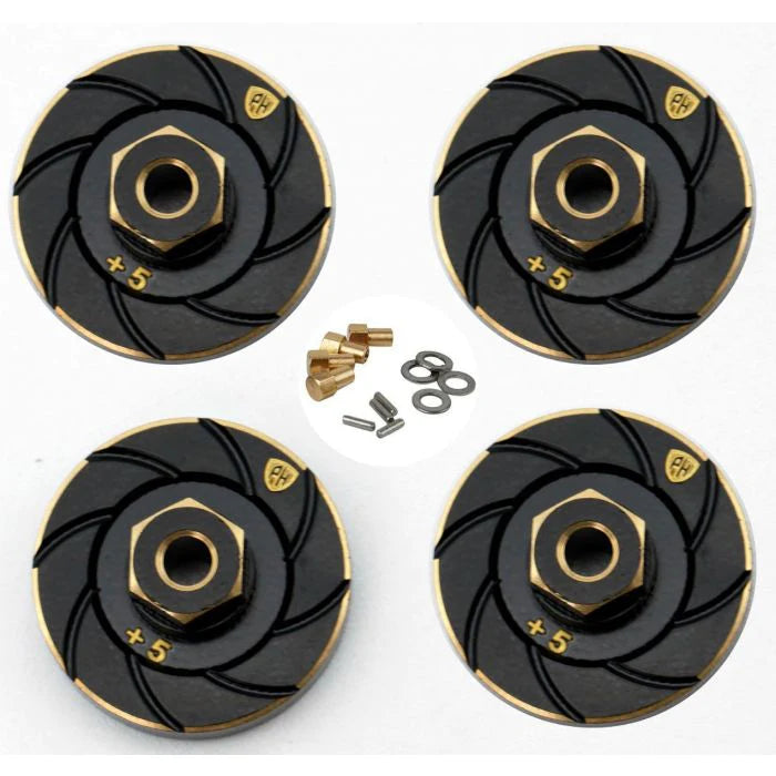 Power Hobby Brass Counterweight Wheel Hub Weights Adapter, for Axial SCX24 - Iron City RC Hobbies