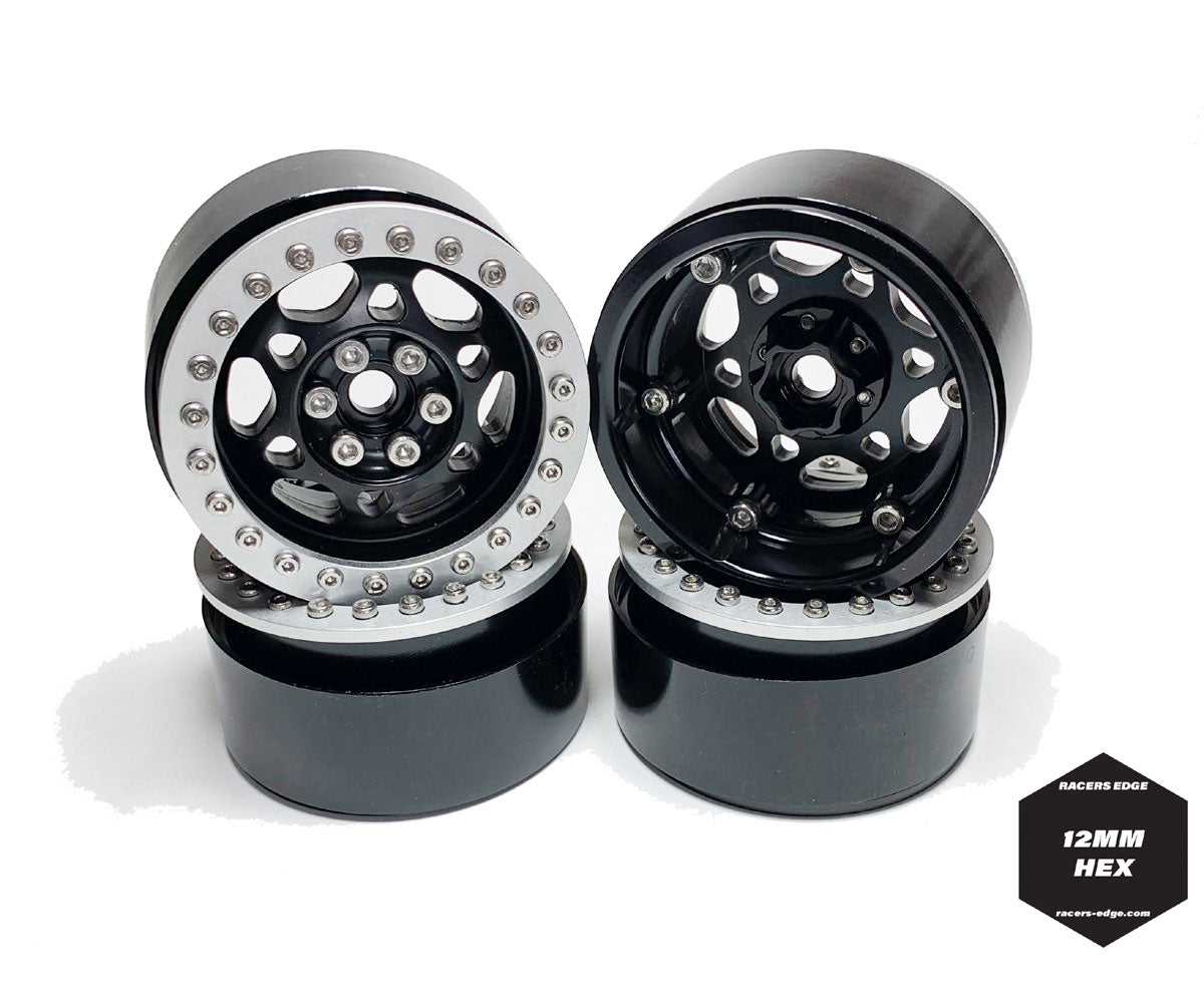 Racers Edge 2.2" Aluminum Beadlock Crawler Wheels Silver (4pcs)