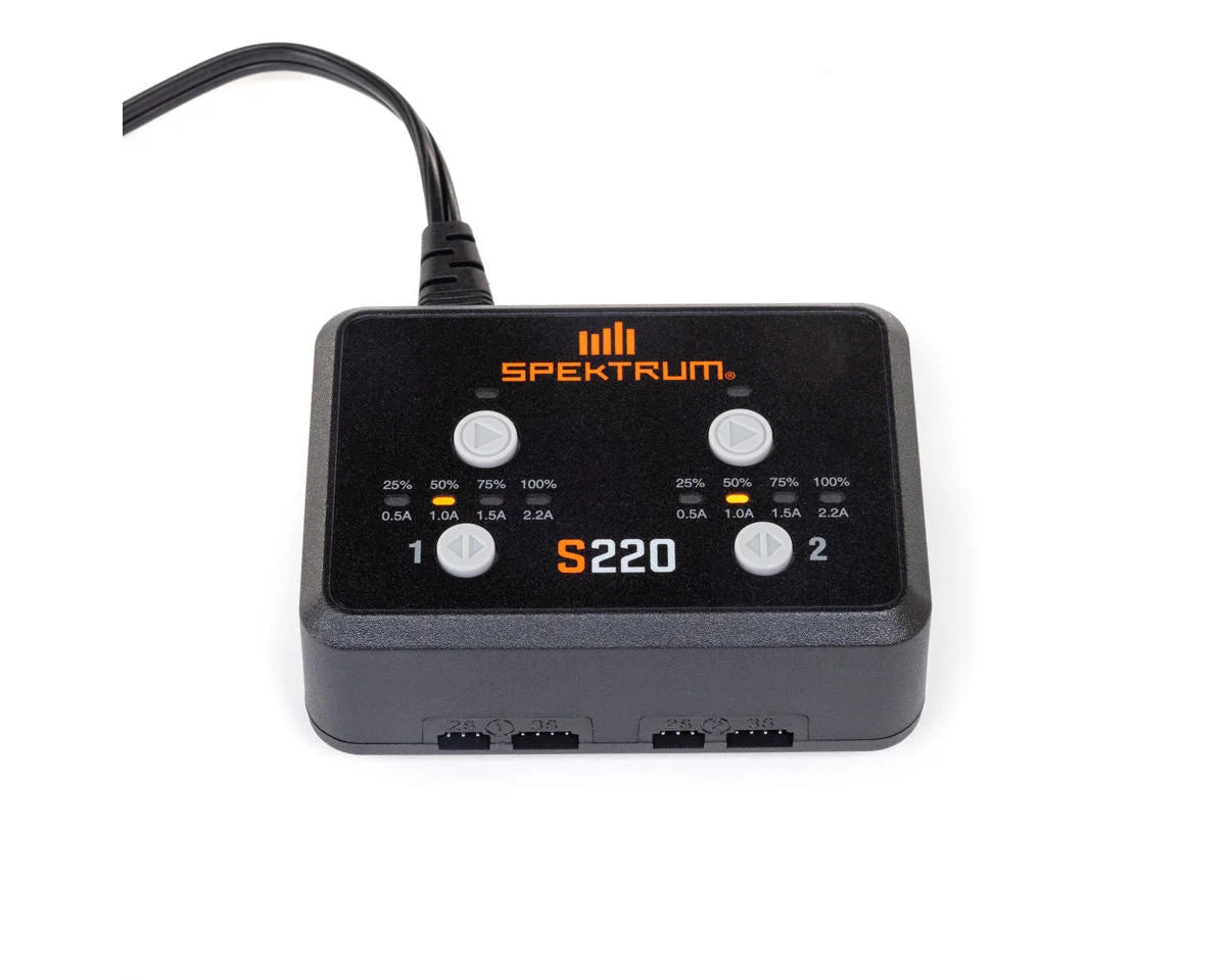 Spektrum RC S220 AC Balance Dual Battery Charger (3S/2A/20W x2)