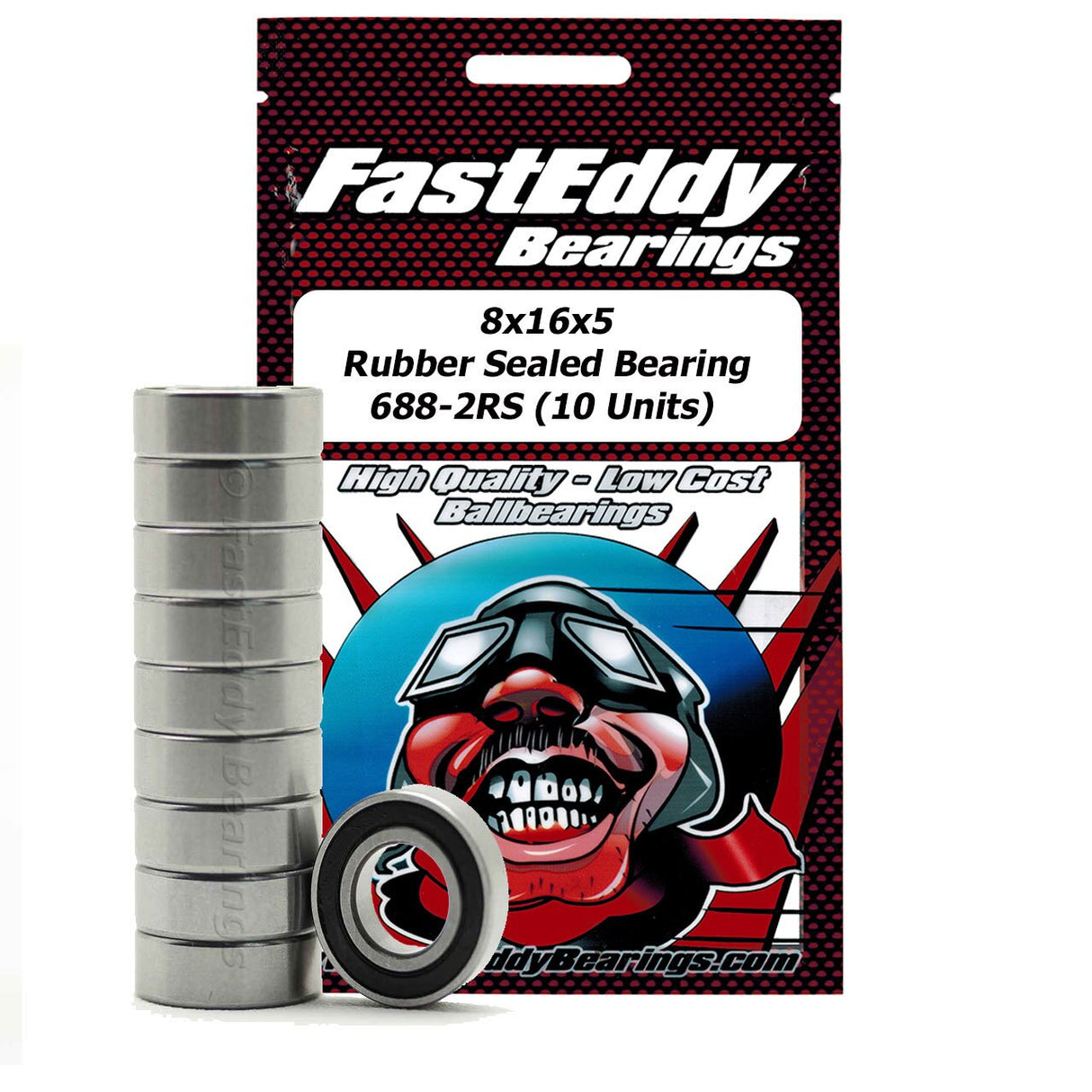 FastEddy 8x16x5mm Rubber Sealed Bearing (10) 688-2RS
