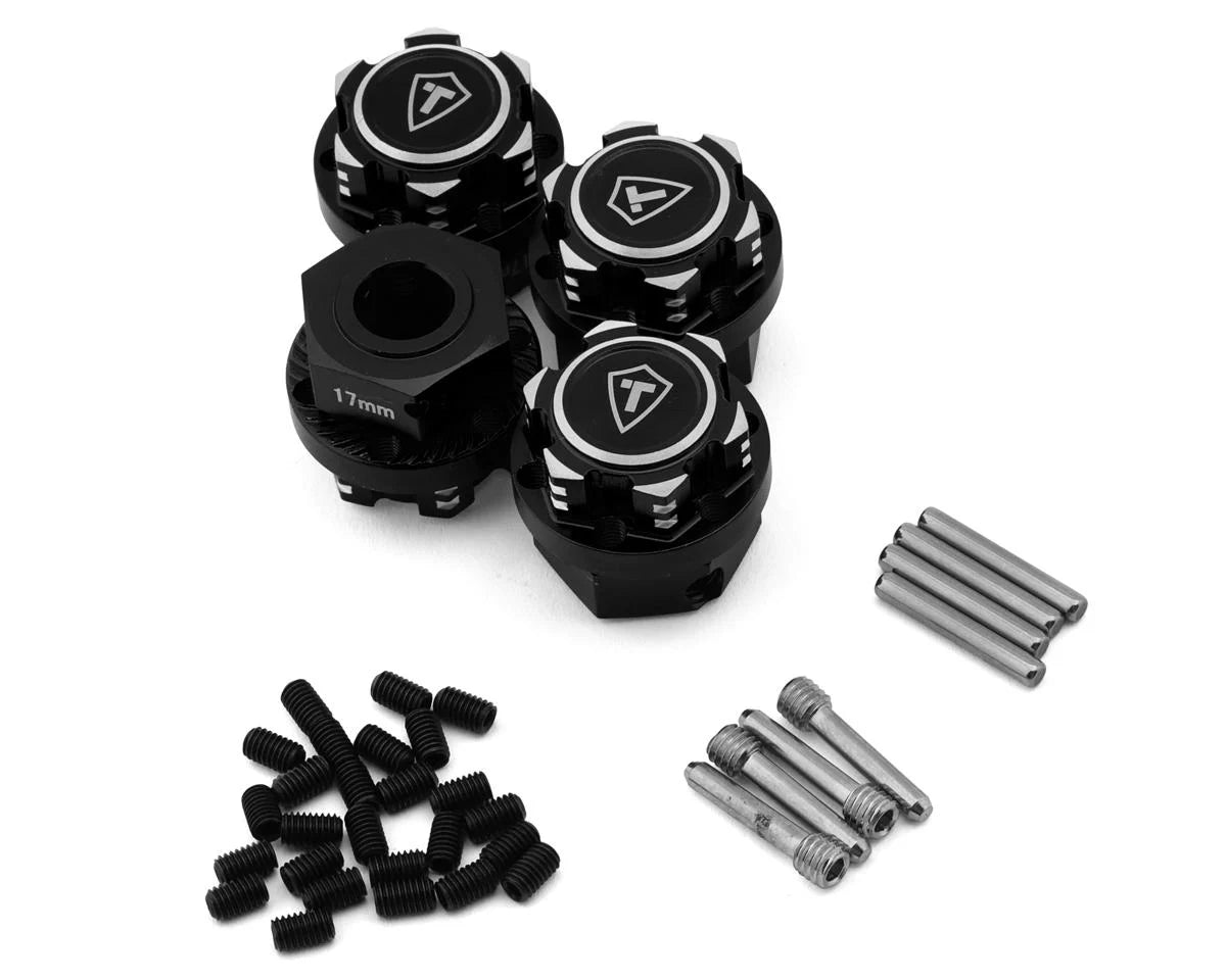 Treal Hobby Arrma Kraton 6S EXB Aluminum 17mm Hex Hub Adaptors w/Wheel Nuts (Black) (4)