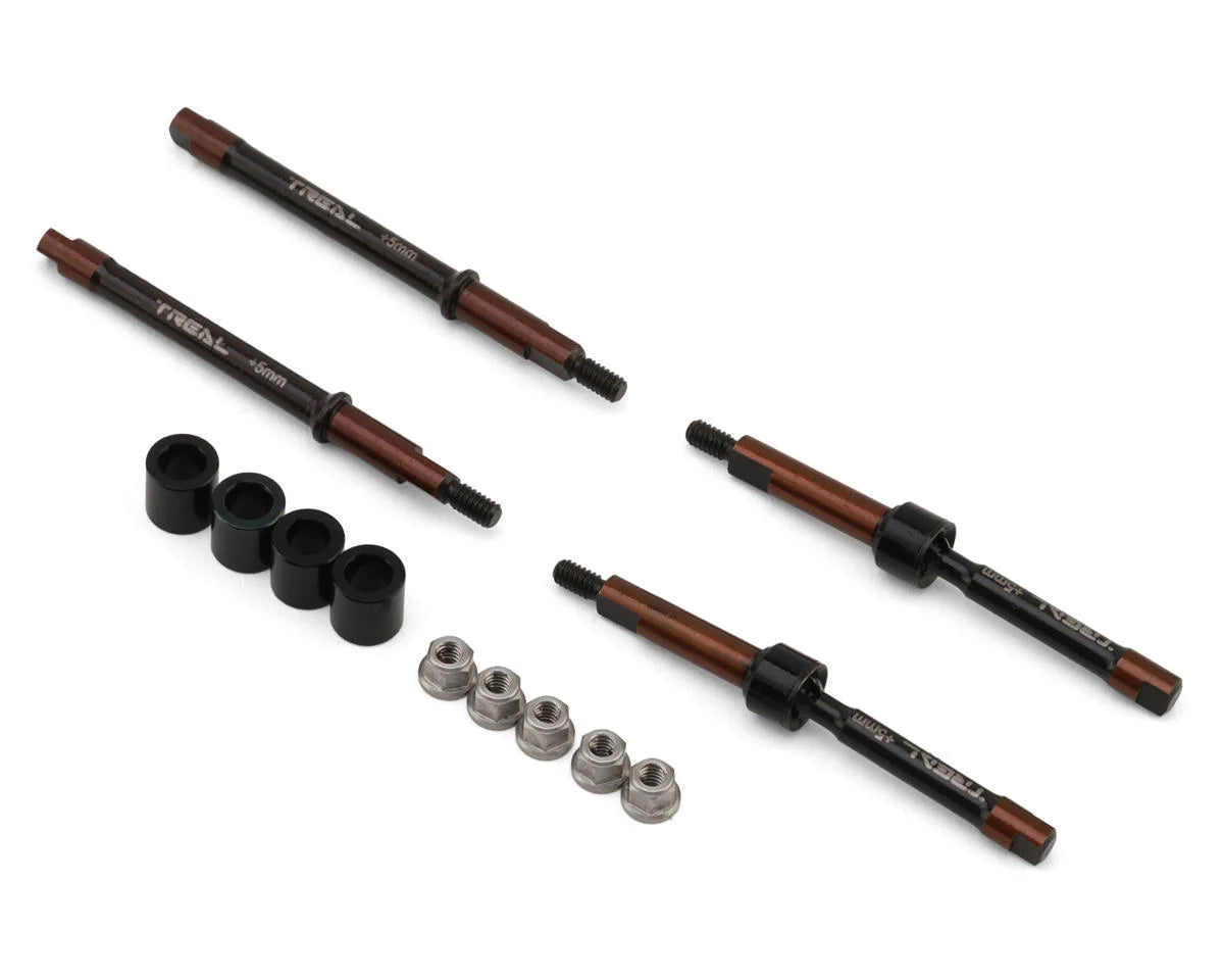 Treal Hobby Axial SCX30 Extended Harden Steel CVD Axle Shafts Set (+5mm)