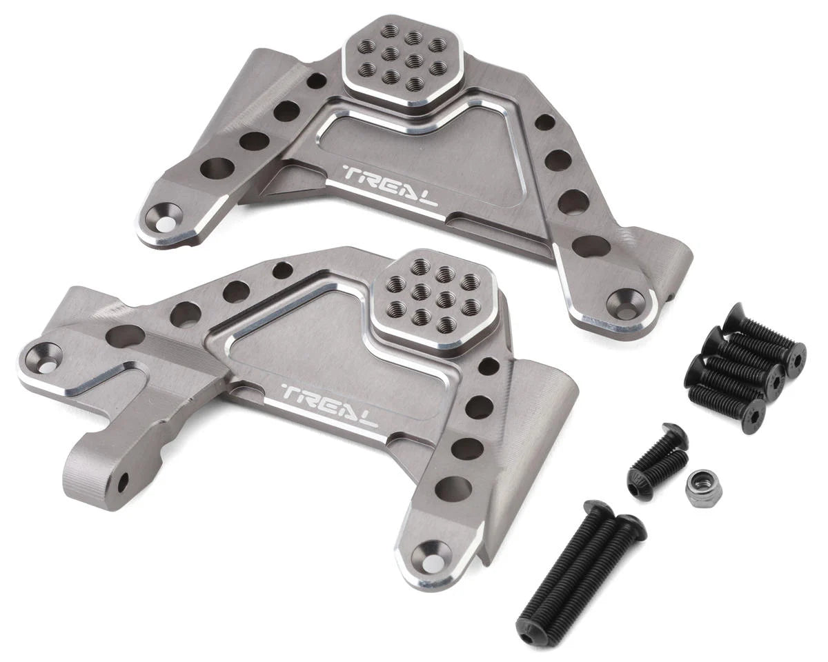 Treal Hobby SCX6 Aluminum Front Shock Towers (Black) (2) w/Panhard