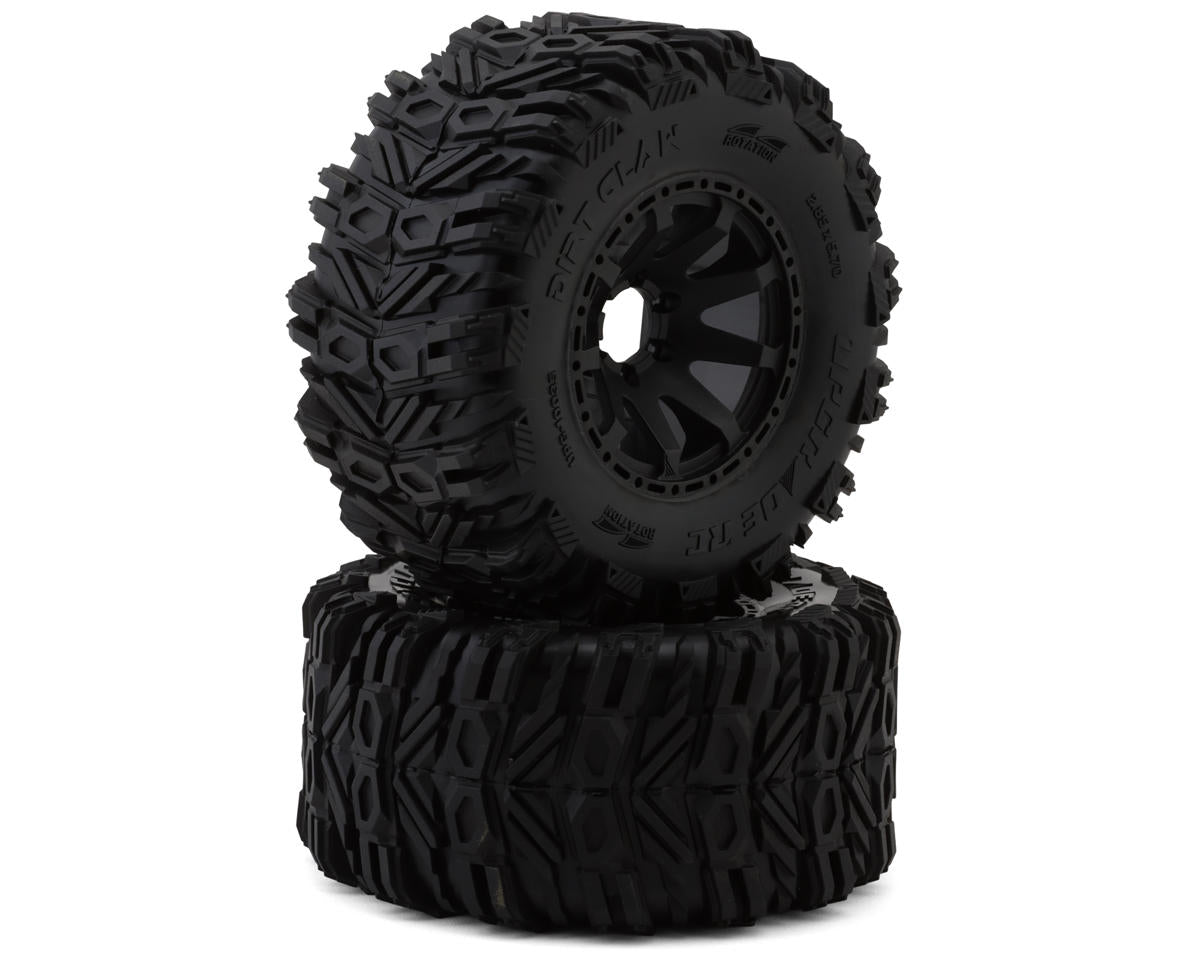 UpGrade RC BELTED Dirt Claw 2.9" Pre-Mounted Tires for Traxxas MAXX (2) (Regular & Wide Offset Hexes Included)