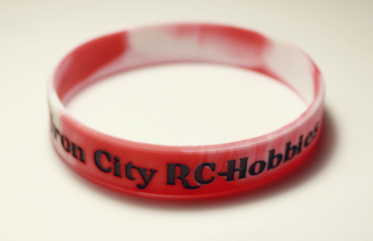 ICRC Red/White Swirl Wrist Band - Iron City RC Hobbies