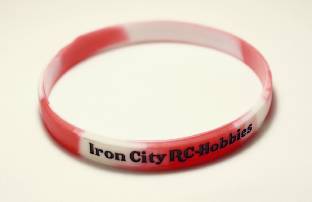 ICRC Red/White Swirl Wrist Band - Iron City RC Hobbies