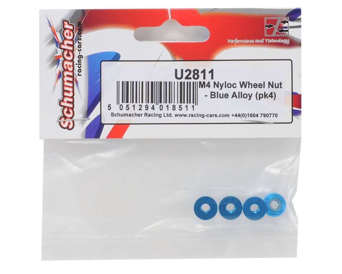 Schumacher M4 Nyloc Wheel Nut - Blue Alloy Schumacher