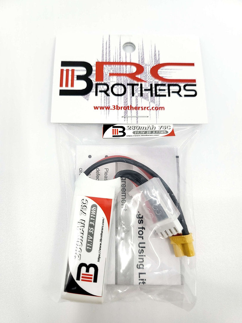 3 Brothers 280mah 3s Competition Series Lipo Battery (XT30)