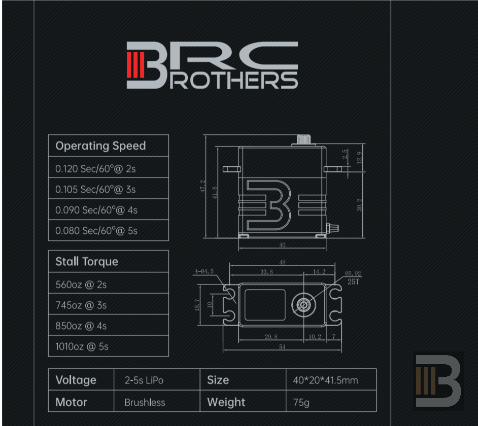 3 Brothers RC G13 PRO direct-power servo
