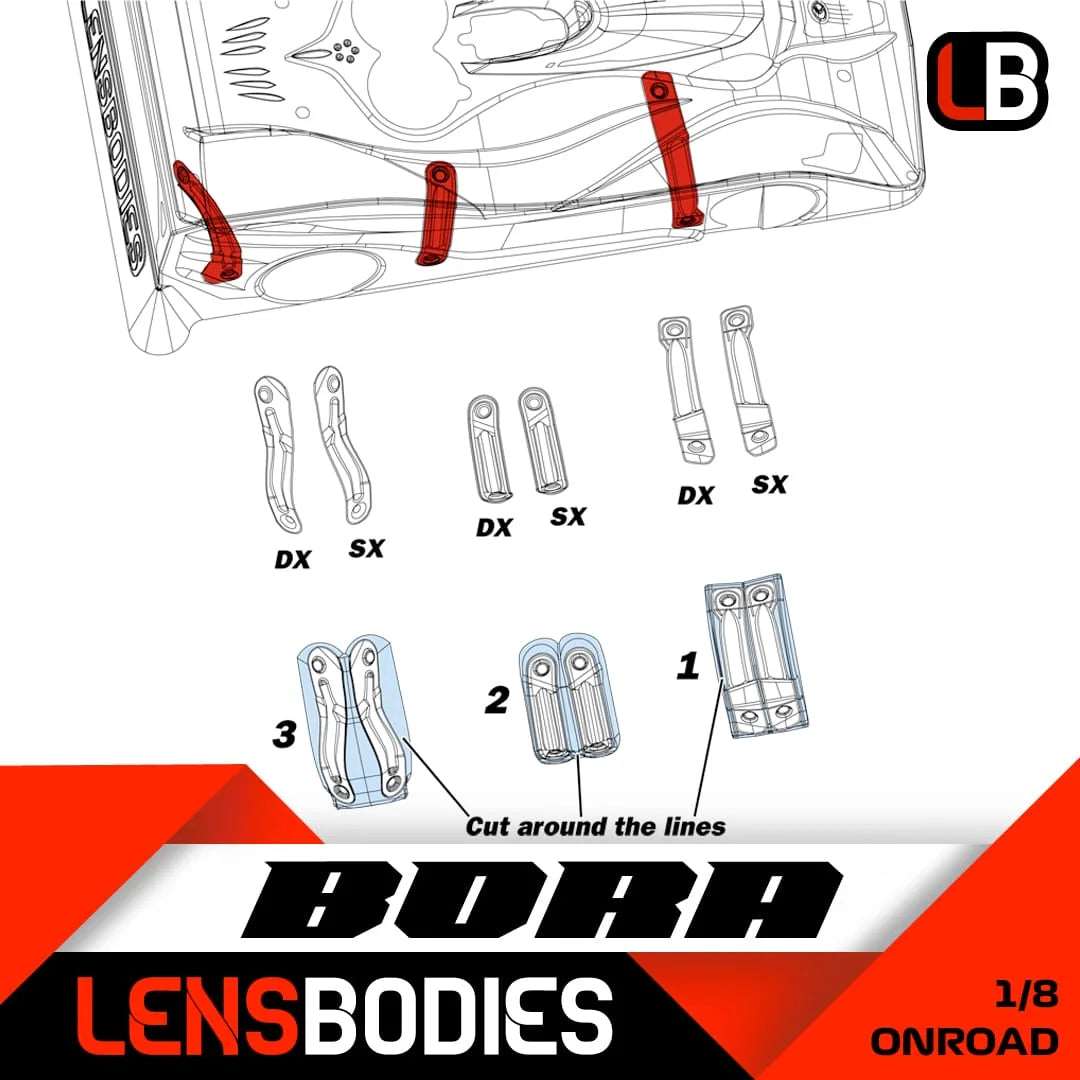 1/8 onroad body stiffener