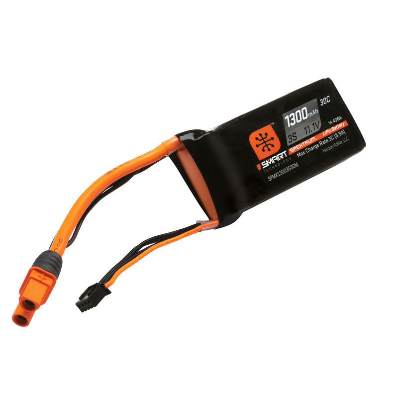 Spektrum 11.1V 1300mAh 3S 30C Smart LiPo Battery: IC3 - Iron City RC Hobbies