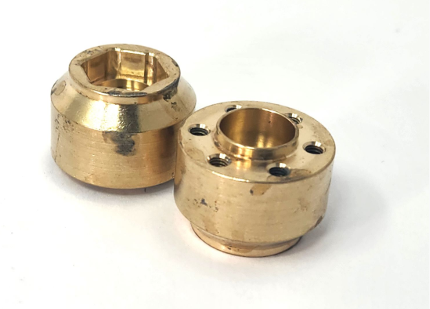 Dlux Brass Wheel Hub, 12mm Hex