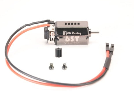 PN Racing 63 Turn High Speed Ball Bearing 180 Motor (For Traxxas TRX-4M) (With Machine Cut Delrin Pinion & screws) - Iron City RC Hobbies