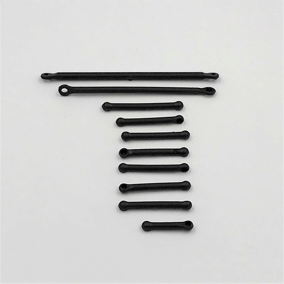 1RC Radius Rods, Black, 1/18 Mid, Spr - Iron City RC Hobbies