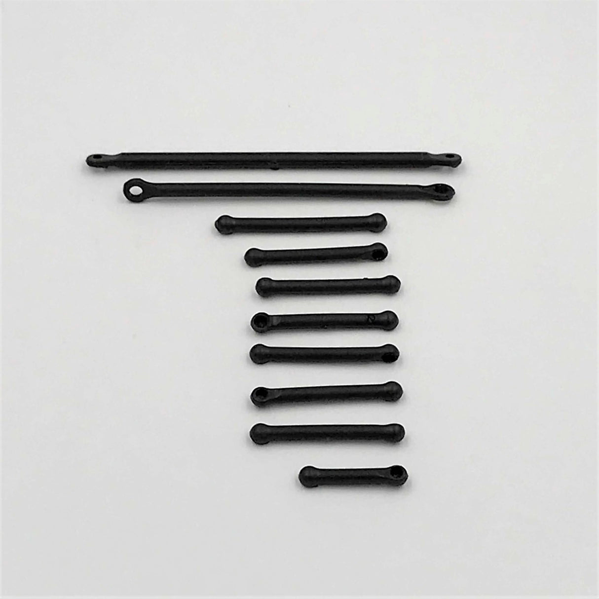 1RC Radius Rods, Black, 1/18 Mid, Spr