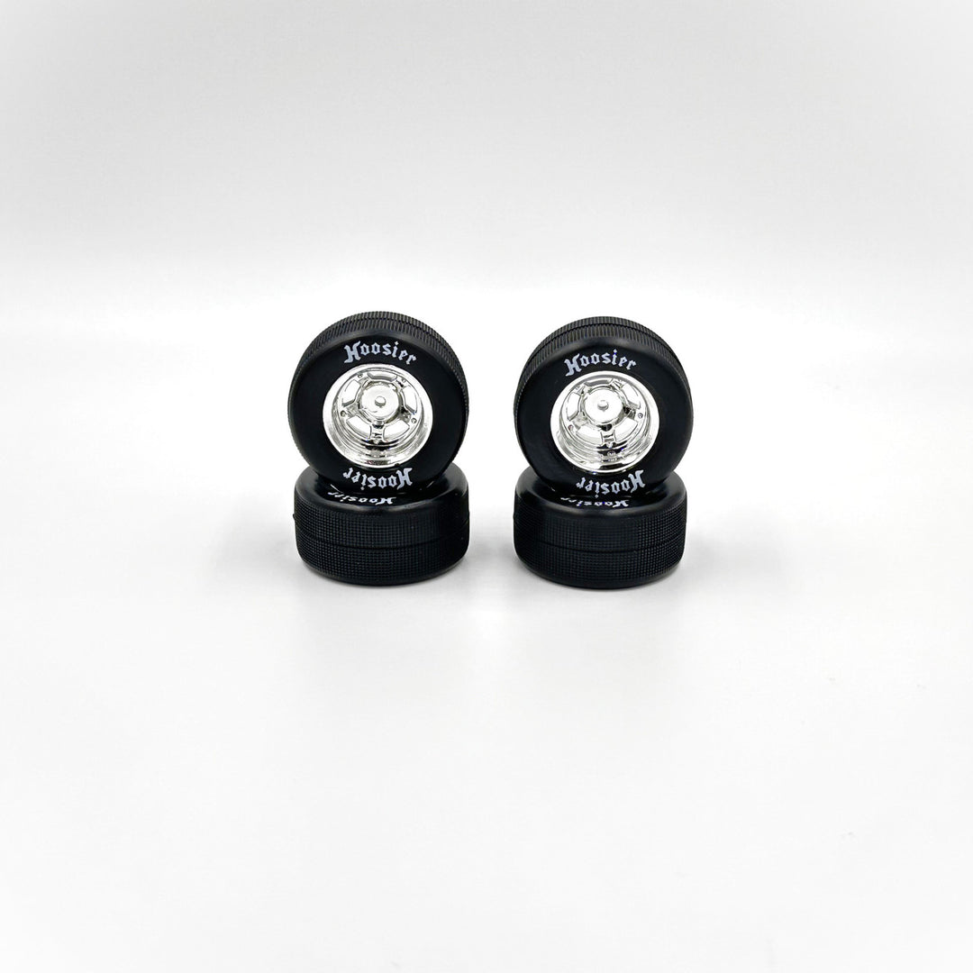 1RC FR/RR Soft Tires & Chrome Wheels, 1/18 Asphalt LM (4) - Iron City RC Hobbies