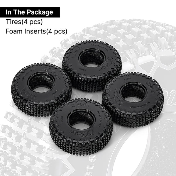 INJORA 1.0" 60*20mm XHX Pin Tires (T1022P) (4)