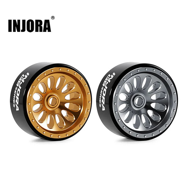 INJORA 0.7" D19 Ripple Aluminum Wheels for 1/30 SCX30 (Choose Color)
