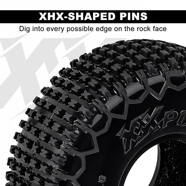 INJORA 1.0" 60*20mm XHX Pin Tires (T1022P) (4)