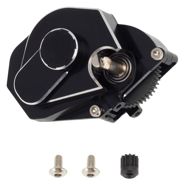 MEUS Racing RC Crawler Aluminum Transmission Gearbox, Assembled Transmission Case Complete Gearbox Upgrade Parts for 1/24 Axial SCX24 Deadbolt 90081 C10 Wrangler (Choose Color)