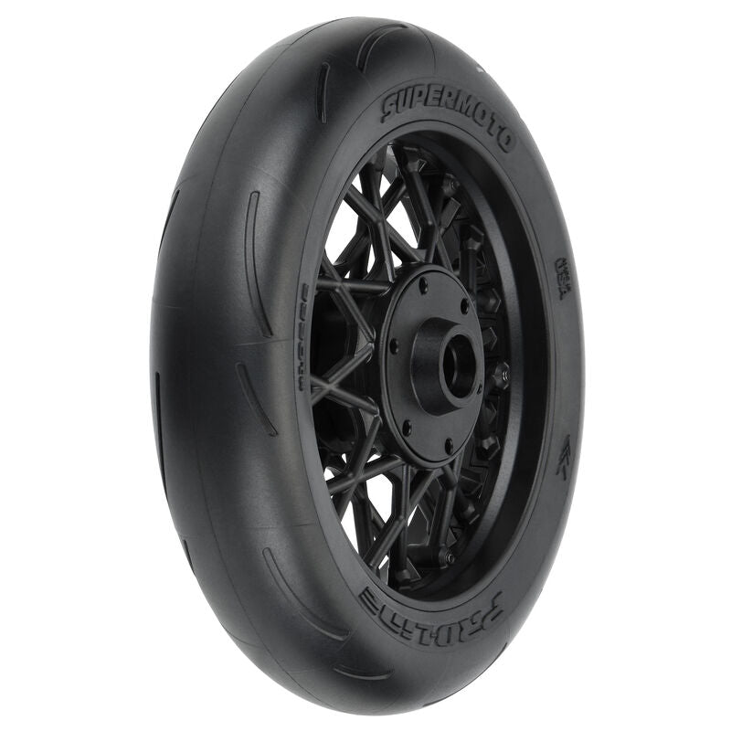 Pro-Line 1/4 Supermoto S3 Motorcycle Front Tire MTD Black (1): PROMOTO-MX - Iron City RC Hobbies