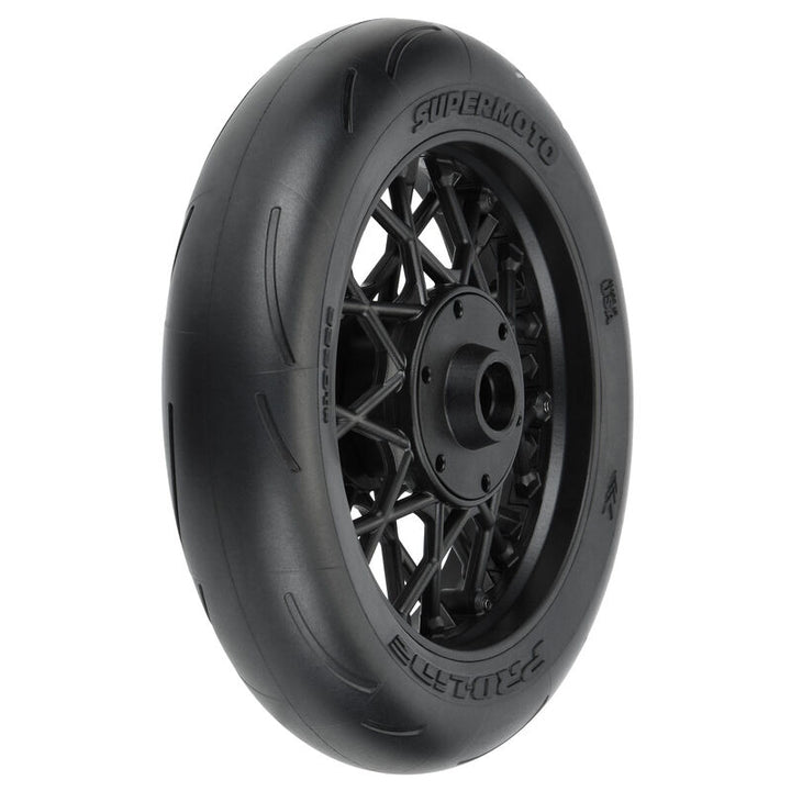 Pro-Line 1/4 Supermoto S3 Motorcycle Front Tire MTD Black (1): PROMOTO-MX - Iron City RC Hobbies