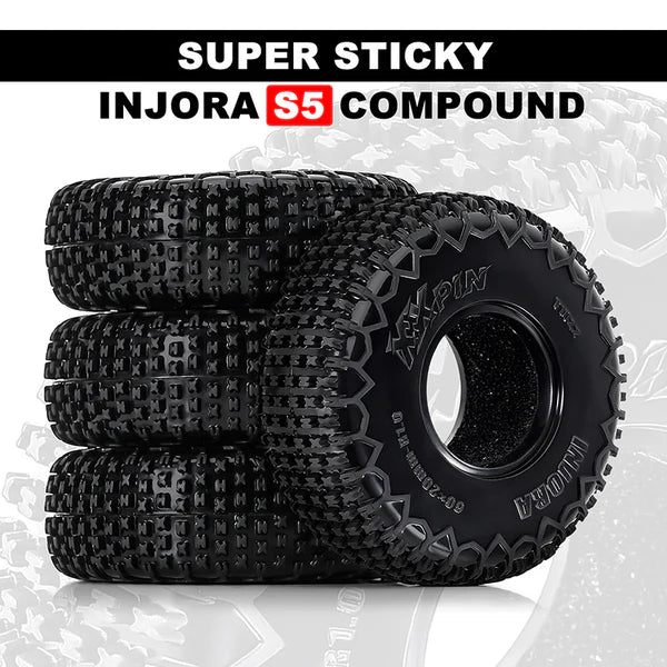 INJORA 1.0" 60*20mm XHX Pin Tires (T1022P) (4)