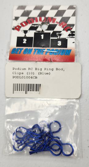 Podium RC Big Rig Body Clips (10) Blue - Iron City RC Hobbies