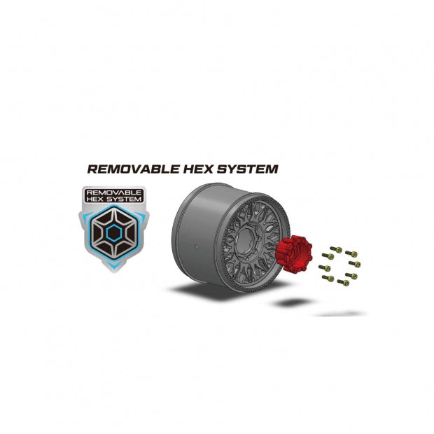 Louise MFT B-Rocket Soft 1/8 Buggy Tires, 17mm Hex, 0" & 1/2" Offset, Mounted on Black Rims, (2)