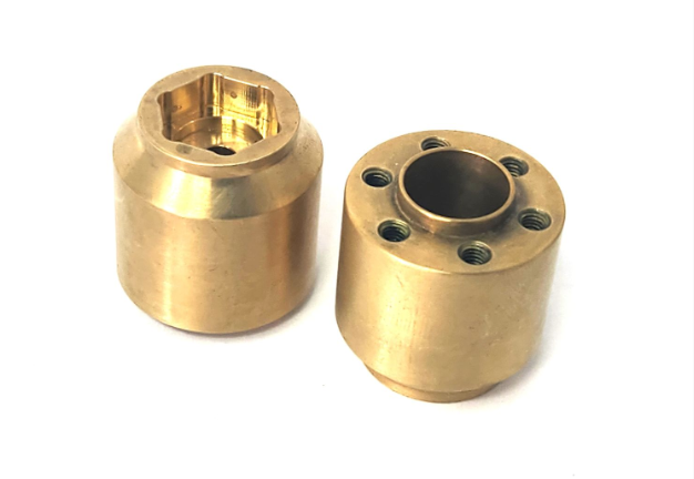 Dlux Brass Wheel Hub, 12mm Hex