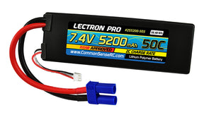 Lectron Pro 7.4V 5200mAh 50C Lipo Battery with EC5 Connector - Iron City RC Hobbies